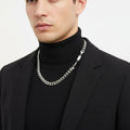 Men’s Silver Stainless Steel 10mm Curb Chain Necklace 20in Trendy Jewelry
